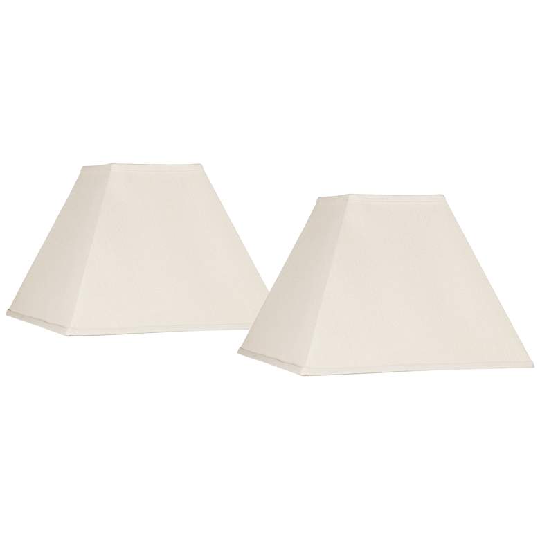 Image 1 Springcrest Beige Linen Set of 2 Square Lamp Shades 7x17x13 (Spider)