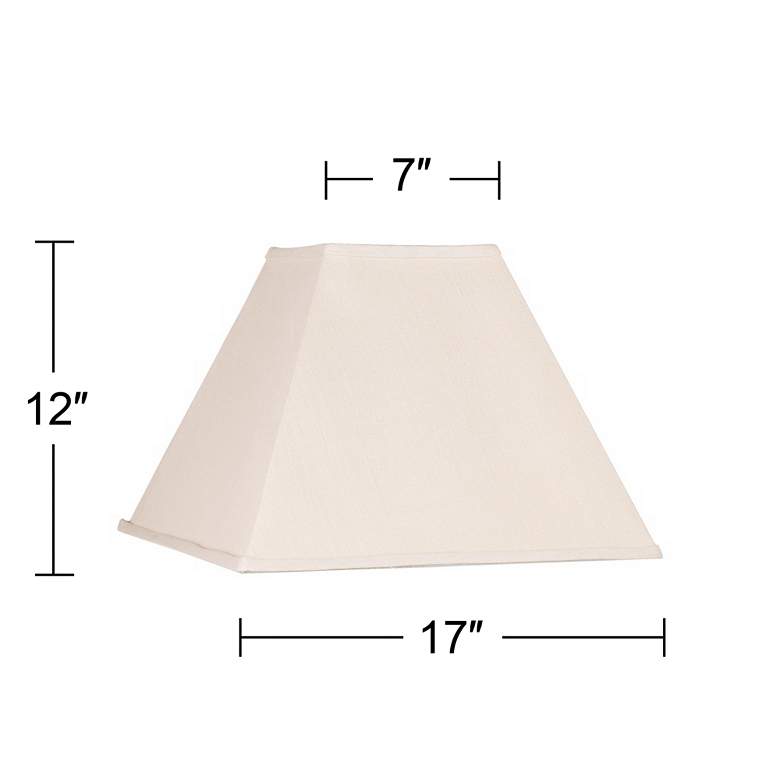Image 7 Springcrest Beige Linen Set of 2 Square Lamp Shades 7x17x13 (Spider) more views