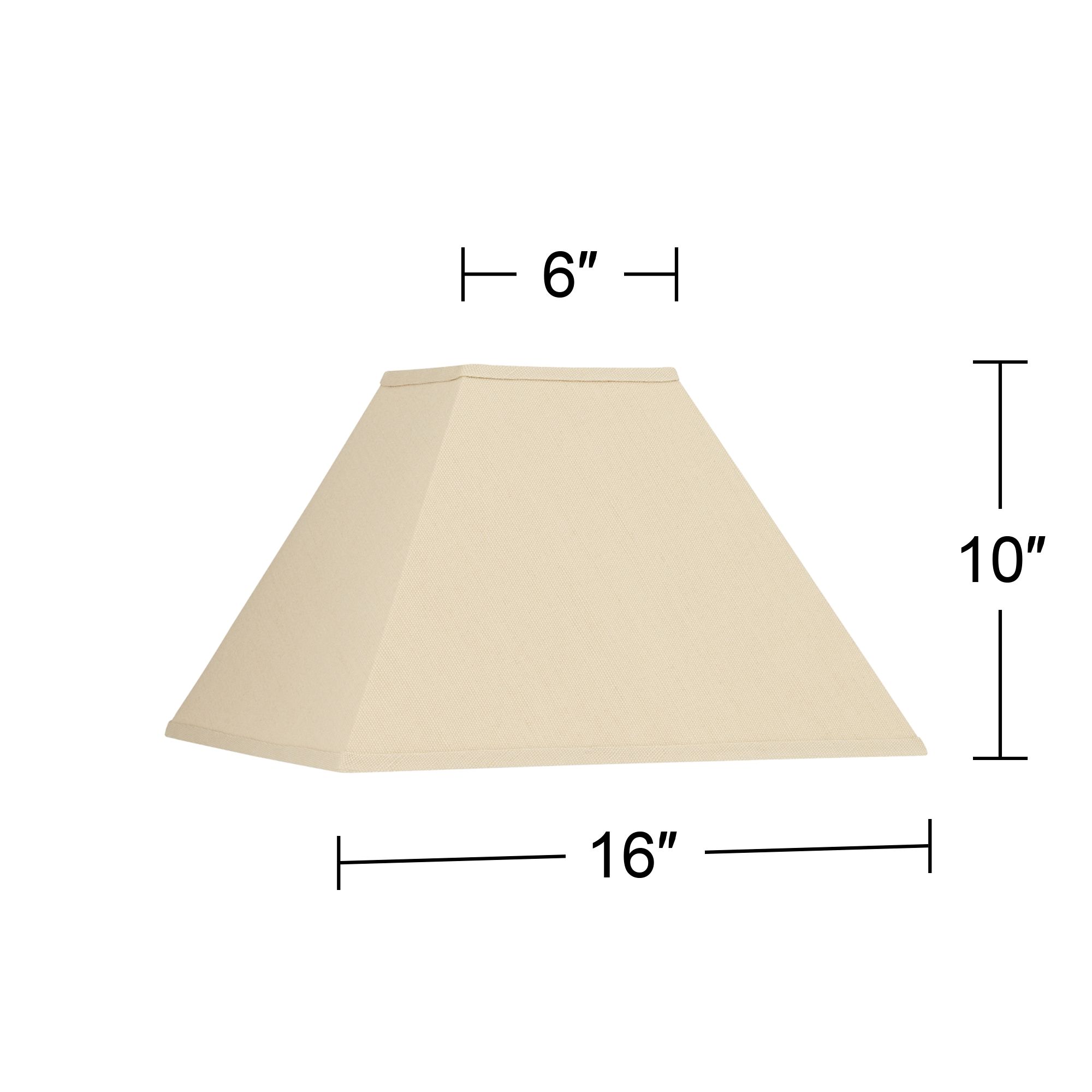 Springcrest Beige Linen Tapered Square Lamp Shade 6x16x10 (Spider)