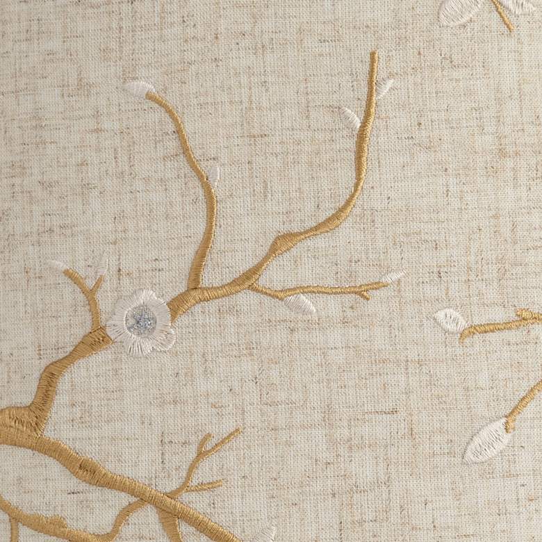 Image 2 Springcrest Beige Plum Flower Set of 2 Drum Shades 12x14x11 (Spider) more views