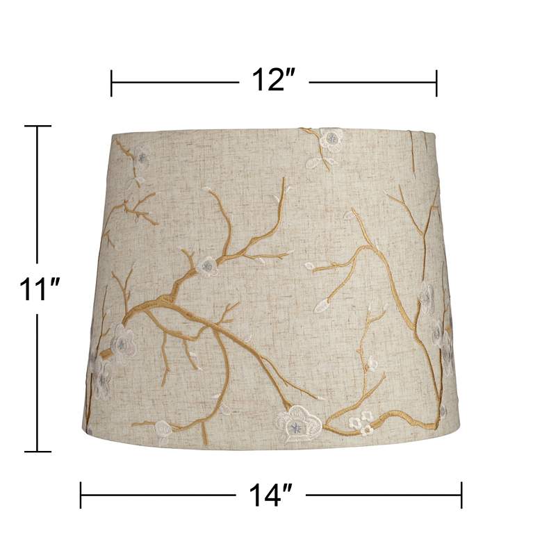 Image 6 Springcrest Beige Plum Flower Set of 2 Drum Shades 12x14x11 (Spider) more views