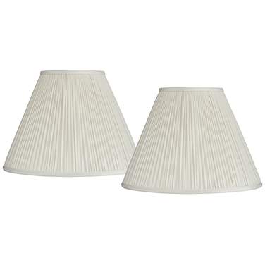 Springcrest Beige Set of 2 Pleated Empire Lamp Shades 7x16x12 (Spider)