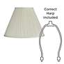 5_Springcrest Beige Set of 2 Pleated Empire Lamp Shades 7x16x12 (Spider) more views