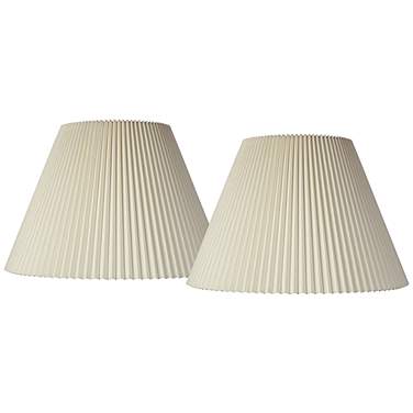 Springcrest Beige Set of 2 Pleated Empire Shades 10.75x22x15.5 (Spider)