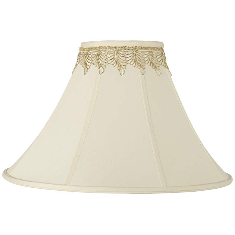 Image 1 Springcrest Bell Shade with Embroidered Leaf Trim 7x20x13.75 (Spider)