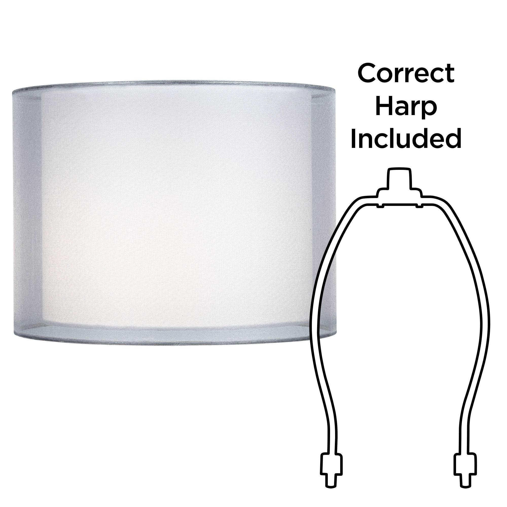 Image 6 Springcrest Bennie Silver White Double Sheer Fabric Shade 12x12x9 (Spider) more views