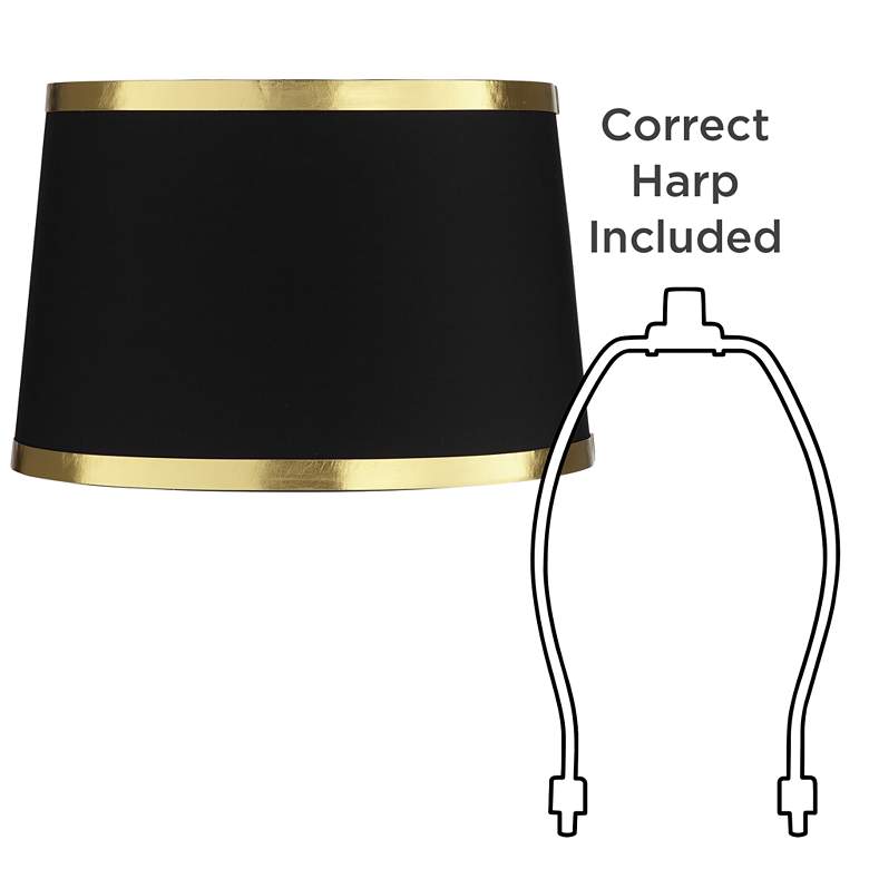 Image 6 Springcrest Black Fabric Set of 2 Drum Lamp Shades 13x15x10 (Spider) more views