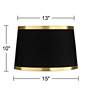 7_Springcrest Black Fabric Set of 2 Drum Lamp Shades 13x15x10 (Spider) more views
