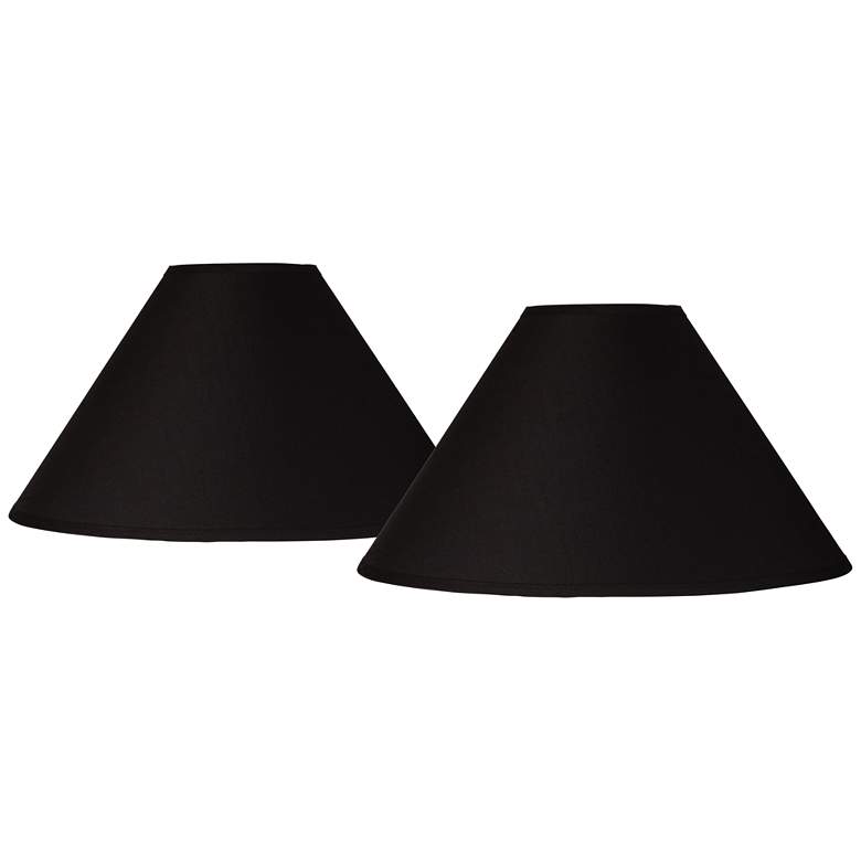 Image 1 Springcrest Black Fabric Set of 2 Empire Lamp Shades 6x19x12 (Spider)