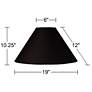 Springcrest Black Fabric Set of 2 Empire Lamp Shades 6x19x12 (Spider)