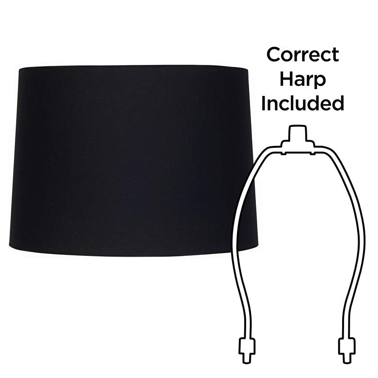 Image 4 Springcrest Black Fabric Set of 2 Tapered Drum Shades 11x12x8.5 (Spider) more views
