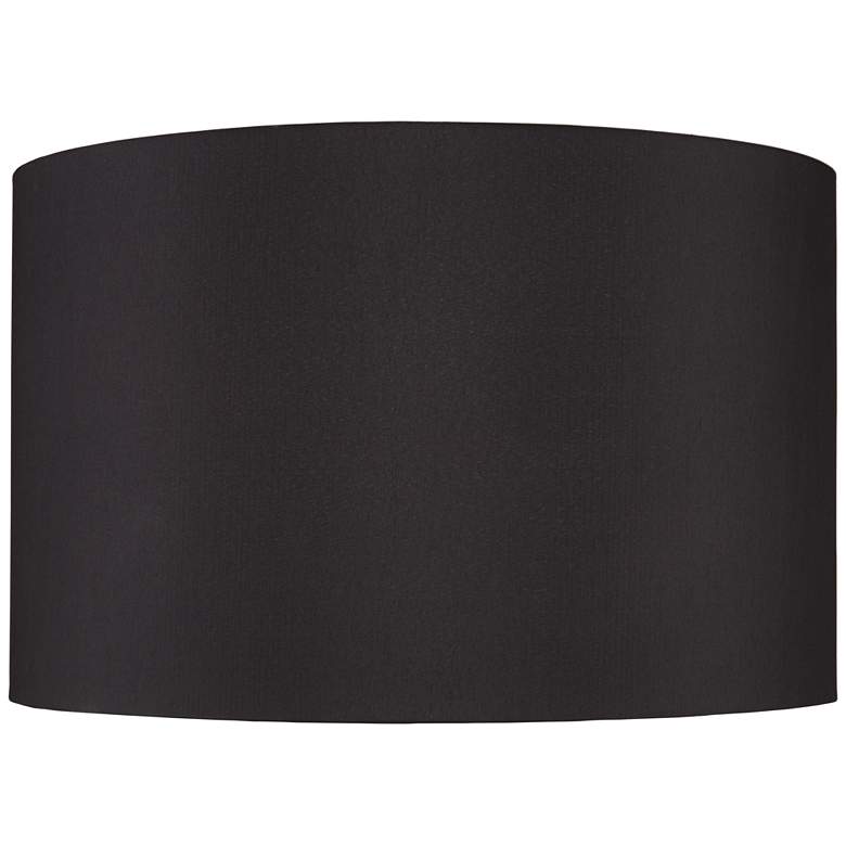 Image 1 Springcrest Black Faux Silk Drum Lamp Shade 19x19x12 (Spider)