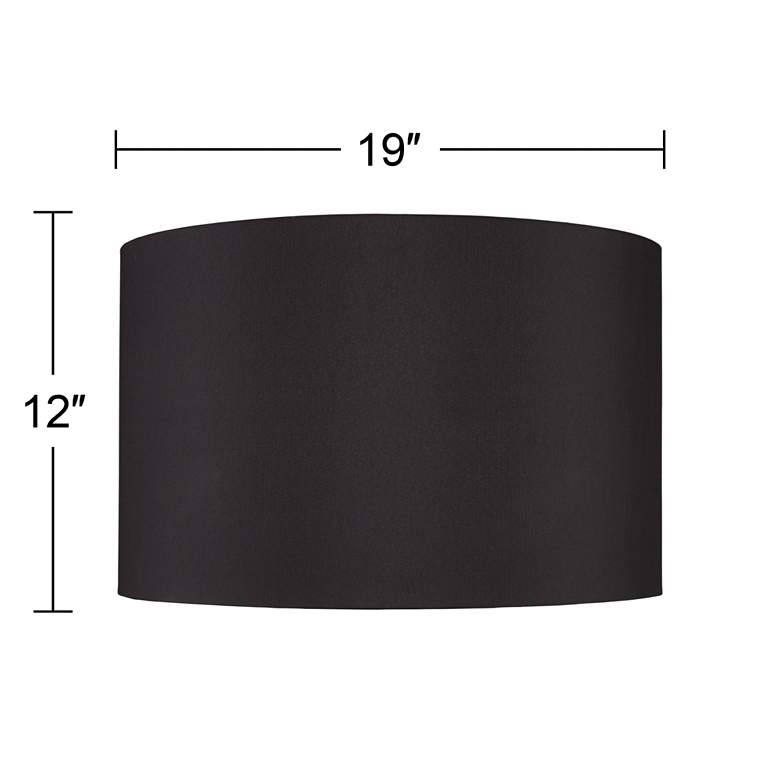 Image 6 Springcrest Black Faux Silk Drum Lamp Shade 19x19x12 (Spider) more views