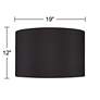 6_Springcrest Black Faux Silk Drum Lamp Shade 19x19x12 (Spider) more views