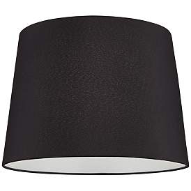 Image4 of Springcrest Black Faux Silk Drum Lamp Shades 11x13x9.5 (Spider) Set of 2 more views