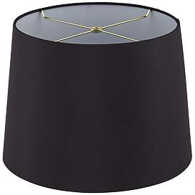 Image5 of Springcrest Black Faux Silk Drum Lamp Shades 11x13x9.5 (Spider) Set of 2 more views