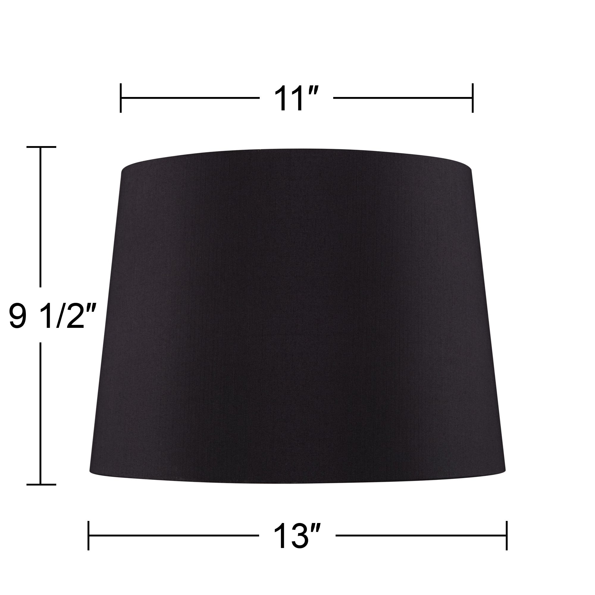 Springcrest Black Faux Silk Drum Lamp Shades 11x13x9.5 (Spider) Set of
