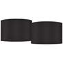 1_Springcrest Black Faux Silk Set of 2 Drum Lamp Shades 19x19x12 (Spider)