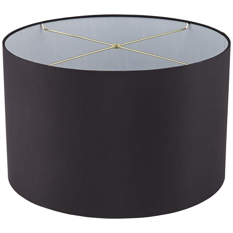 Image 4 Springcrest Black Faux Silk Set of 2 Drum Lamp Shades 19x19x12 (Spider) more views