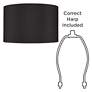 6_Springcrest Black Faux Silk Set of 2 Drum Lamp Shades 19x19x12 (Spider) more views