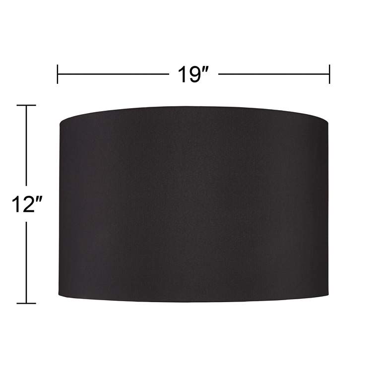 Image 7 Springcrest Black Faux Silk Set of 2 Drum Lamp Shades 19x19x12 (Spider) more views