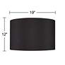 7_Springcrest Black Faux Silk Set of 2 Drum Lamp Shades 19x19x12 (Spider) more views