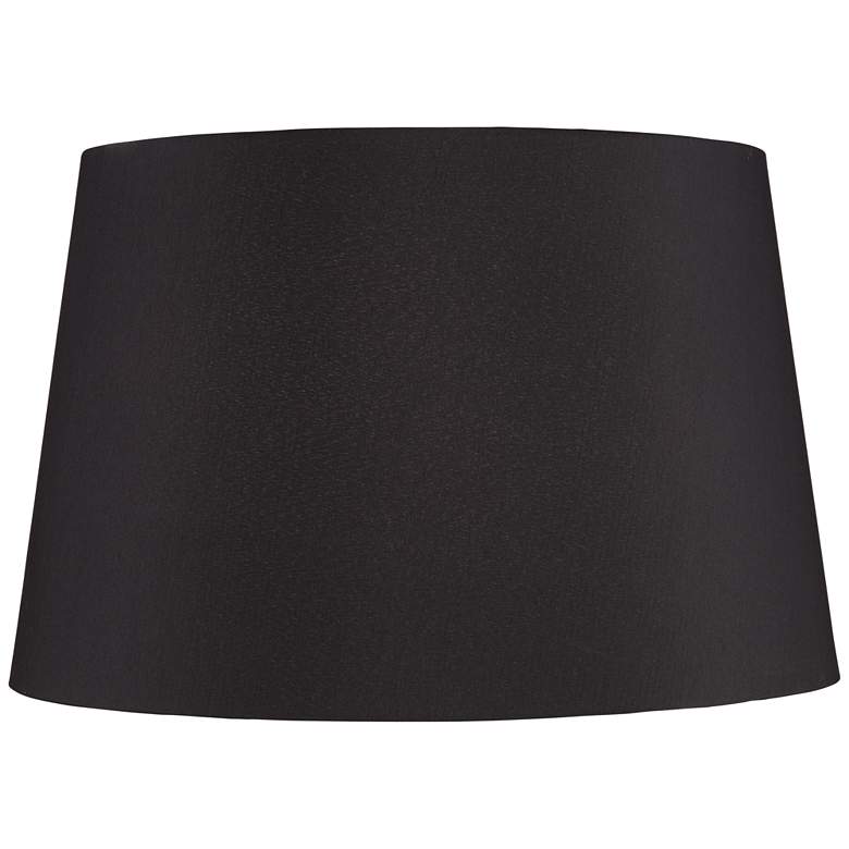 Image 1 Springcrest Black Faux Silk Tapered Drum Lamp Shade 14x17x11 (Spider)