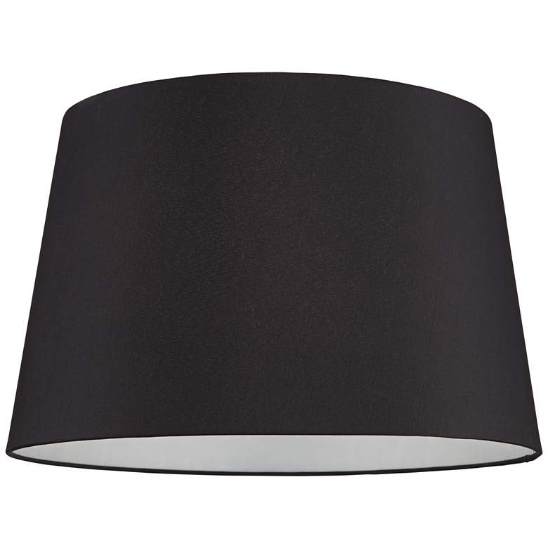 Image 3 Springcrest Black Faux Silk Tapered Drum Lamp Shade 14x17x11 (Spider) more views