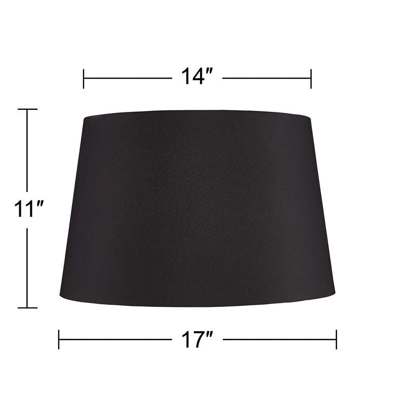 Image 6 Springcrest Black Faux Silk Tapered Drum Lamp Shade 14x17x11 (Spider) more views