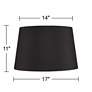6_Springcrest Black Faux Silk Tapered Drum Lamp Shade 14x17x11 (Spider) more views