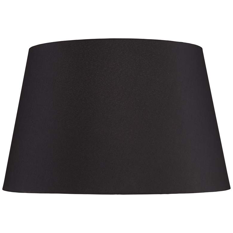 Image 1 Springcrest Black Faux Silk Tapered Drum Lamp Shade 15x19.5x12 (Spider)