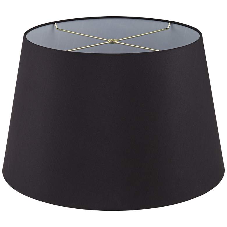 Image 4 Springcrest Black Faux Silk Tapered Drum Lamp Shade 15x19.5x12 (Spider) more views