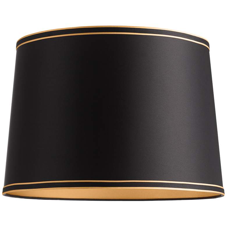 Image 3 Springcrest Black Lamp Shade with Black and Gold Trim 14x16x11 (Spider) more views