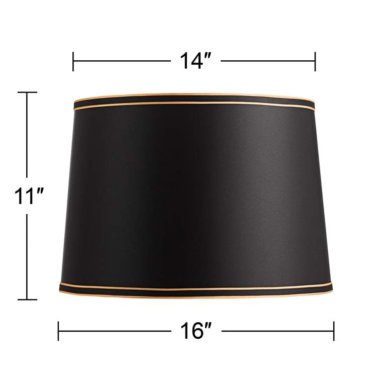 Image 5 Springcrest Black Lamp Shade with Black and Gold Trim 14x16x11 (Spider) more views