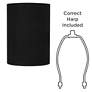 4_Springcrest Black Linen Set of 2 Cylinder Lamp Shades 8x8x11 (Spider) more views