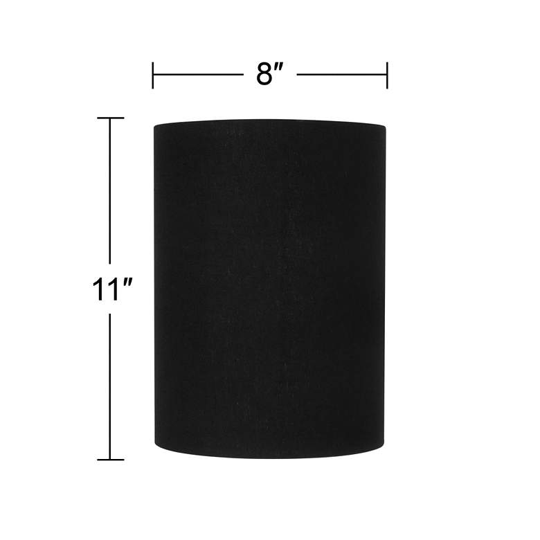 Image 5 Springcrest Black Linen Set of 2 Cylinder Lamp Shades 8x8x11 (Spider) more views