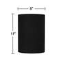 5_Springcrest Black Linen Set of 2 Cylinder Lamp Shades 8x8x11 (Spider) more views