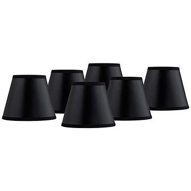 Springcrest Black Paper Chandelier Clip Shades 3x5x4 (Clip-On) Set of 6
