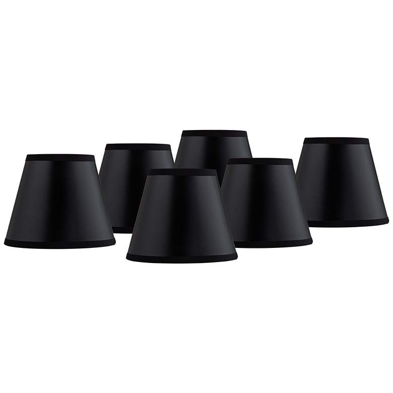 Image 1 Springcrest Black Paper Chandelier Clip Shades 3x5x4 (Clip-On) Set of 6