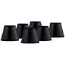 1_Springcrest Black Paper Chandelier Clip Shades 3x5x4 (Clip-On) Set of 6