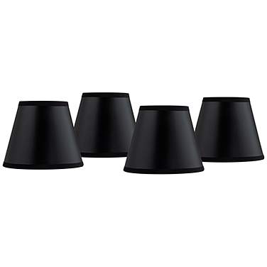 Springcrest Black Paper Chandelier Shades 3x5x4 (Clip-On) Set of 4
