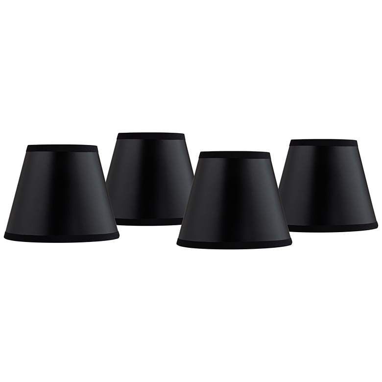 Image 1 Springcrest Black Paper Chandelier Shades 3x5x4 (Clip-On) Set of 4
