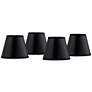 1_Springcrest Black Paper Chandelier Shades 3x5x4 (Clip-On) Set of 4