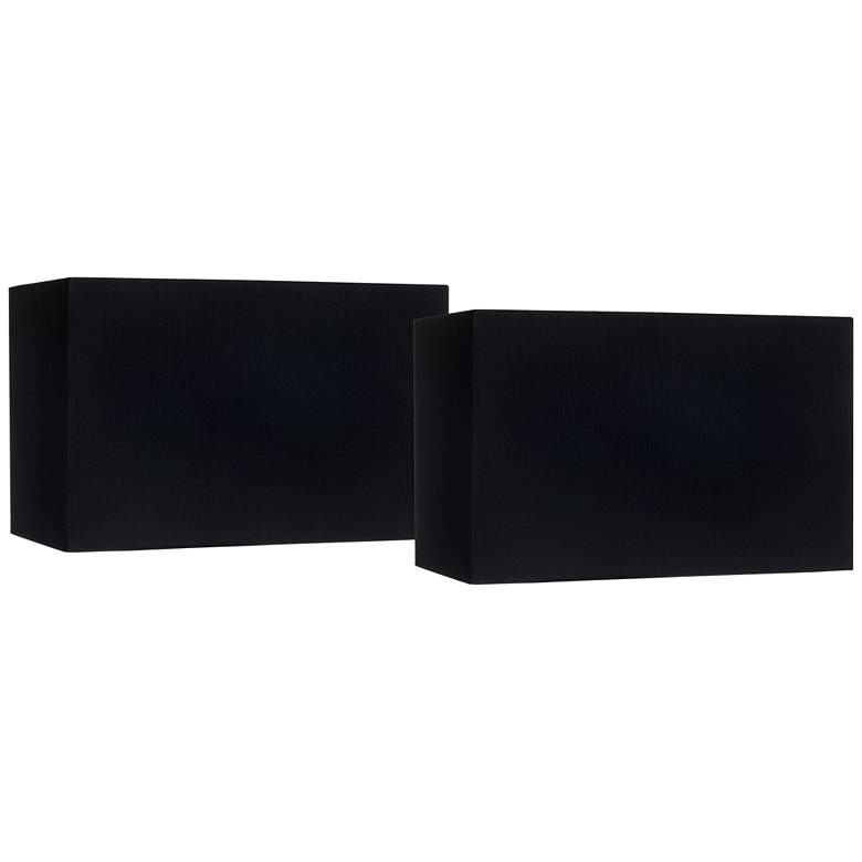 Image 1 Springcrest Black Rectangular Lamp Shades 8/16x8/16x10 (Spider) Set of 2