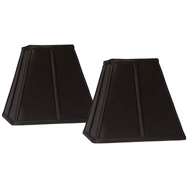 Springcrest Black Set of 2 Square Lamp Shades 5.25x10x9.5 (Spider)
