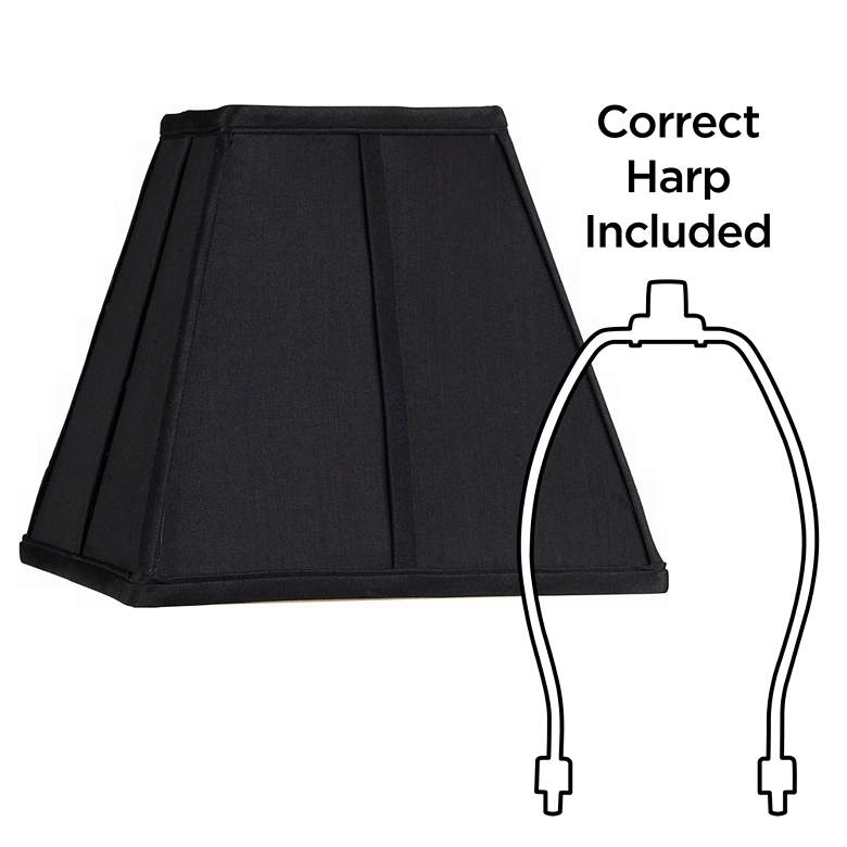 Image 6 Springcrest Black Set of 2 Square Lamp Shades 5.25x10x9.5 (Spider) more views