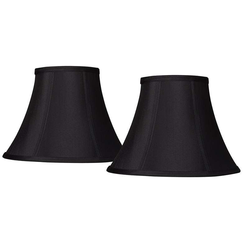 Image 1 Springcrest Black Stretch Fabric Set of 2 Lamp Shades 6x12x9 (Spider)