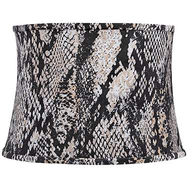 Springcrest Black Velvet Snake Skin Drum Lamp Shade 14x16x11.5 (Spider)