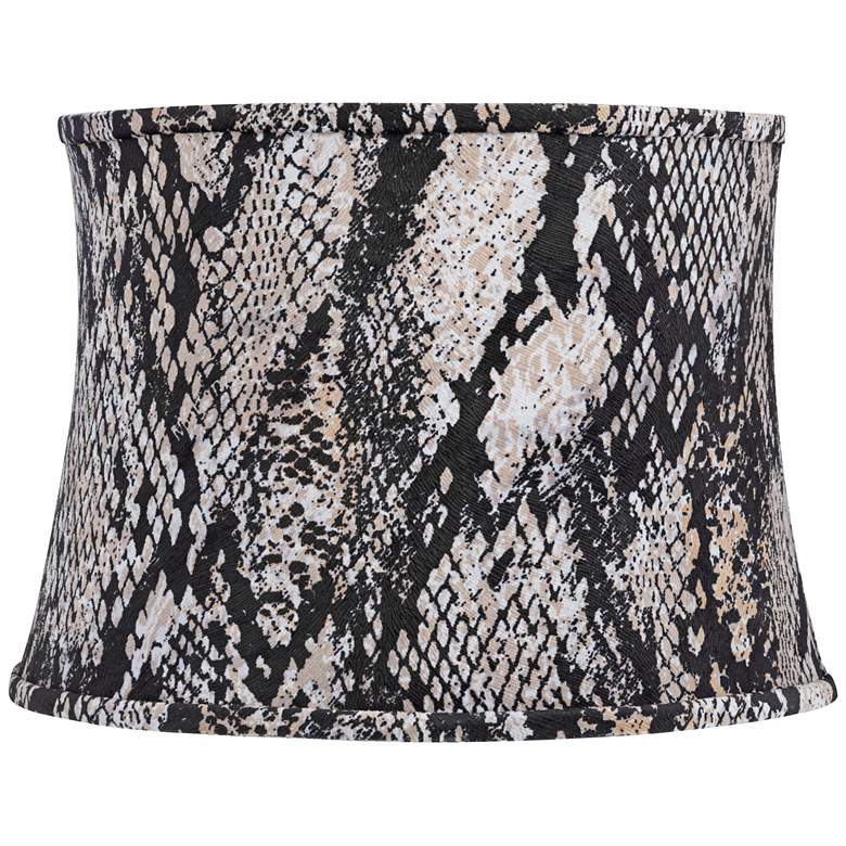 Image 1 Springcrest Black Velvet Snake Skin Drum Lamp Shade 14x16x11.5 (Spider)