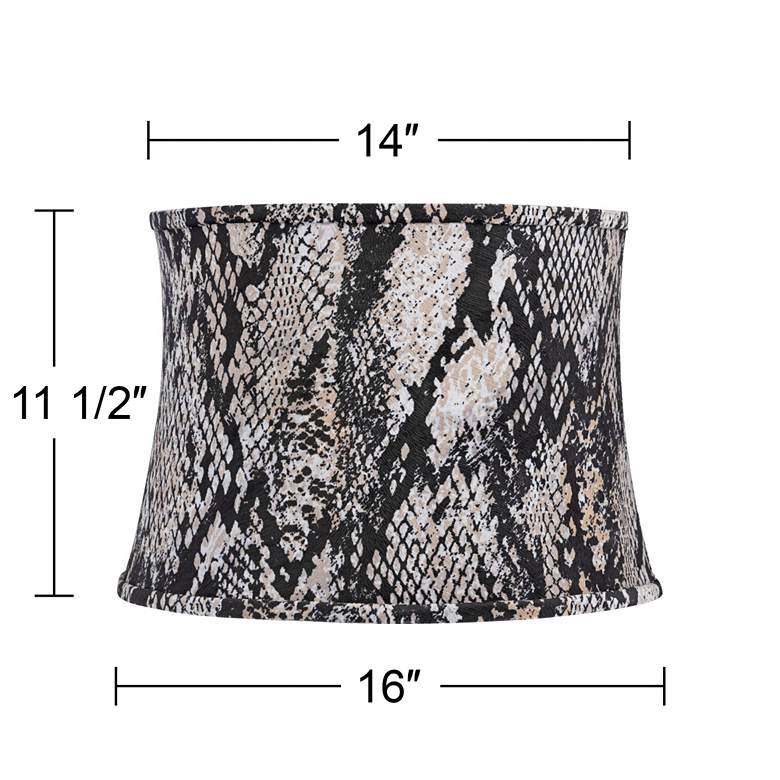 Image 5 Springcrest Black Velvet Snake Skin Drum Lamp Shade 14x16x11.5 (Spider) more views
